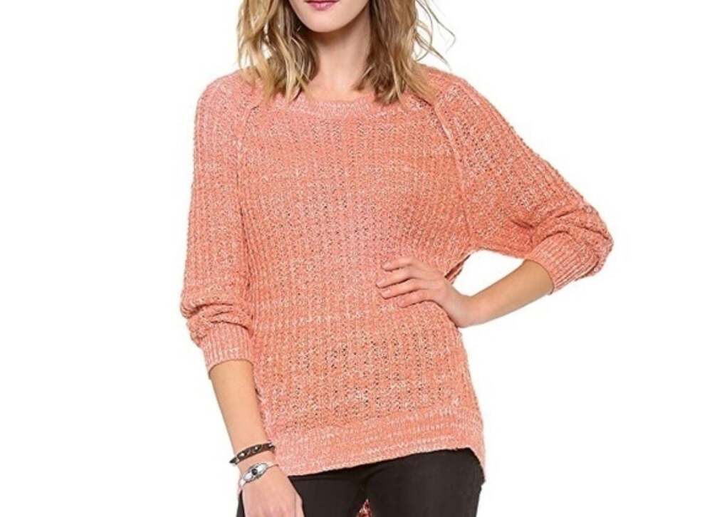 Free People Star Dune Marled Knit Tunic Sweater Peach Boho Oversized Cottagecore